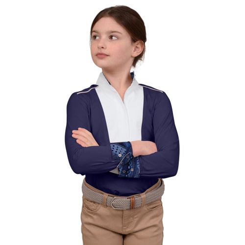 Chestnut Bay Kids' SkyCool Liberty Long Sleeve Show Shirt - Aubergine
