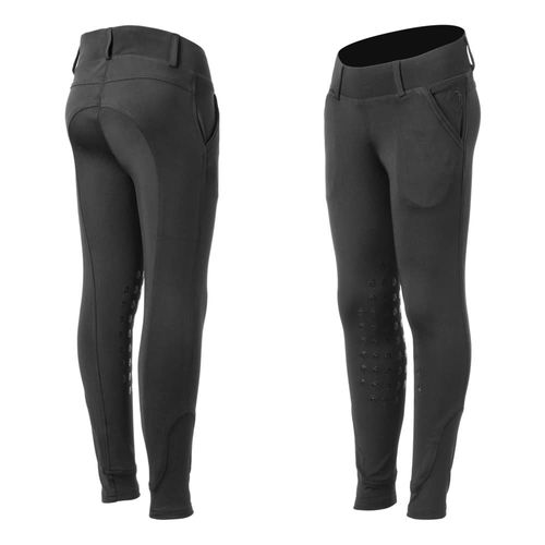 Equinavia Kids' Lena Knee Patch Pull On Breeches - Black
