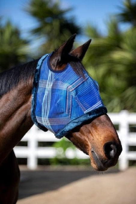 Kensington Fly Mask w/Fleece Trim & Dual Ear Holes - Kentucky Blue