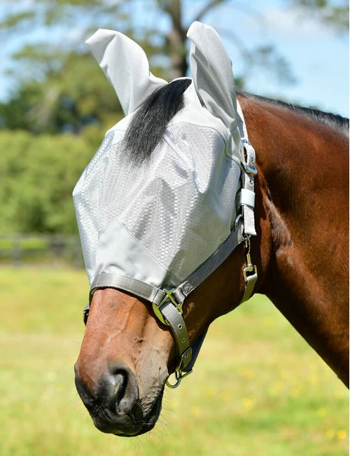 Weatherbeeta Comfitec Hexi Shield Dual Fly Mask - Silver