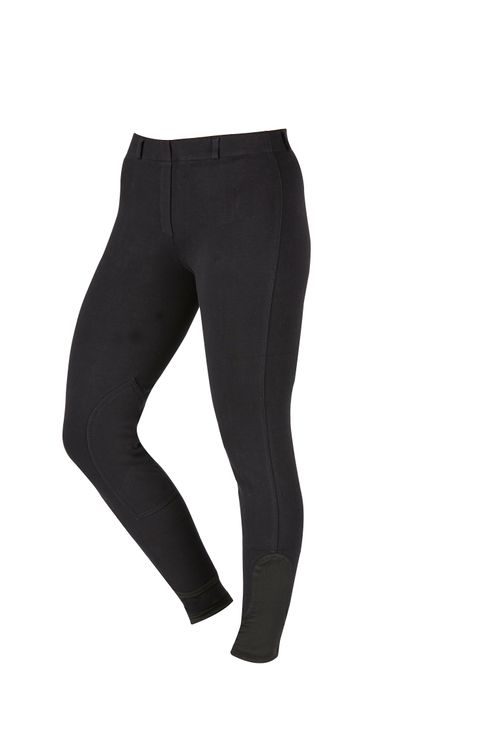 BARGAIN: Saxon Women's Knee Patch Pull On Schooling Breeches - 26 - Black