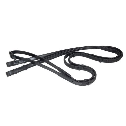 Nunn Finer Soft Grip Reins w/Hand Stops & Hook Ends - Black