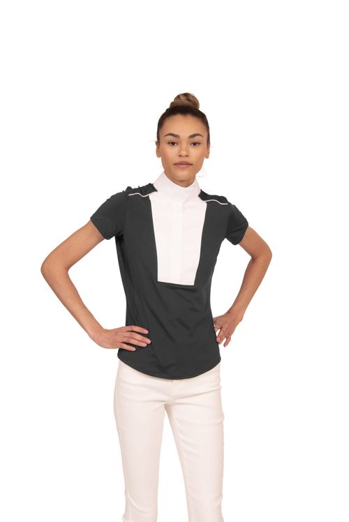 READY TO SHIP: Chestnut Bay Women's SkyCool Liberty Sport Short Sleeve Show Shirt - Small - Raven (2023)