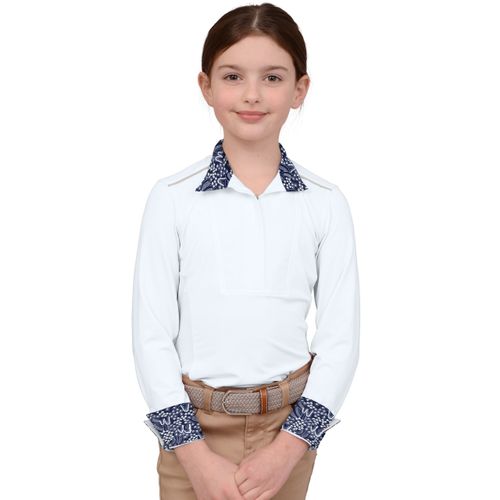 READY TO SHIP: Chestnut Bay Kids' SkyCool Liberty Long Sleeve Show Shirt - Large - Fall White