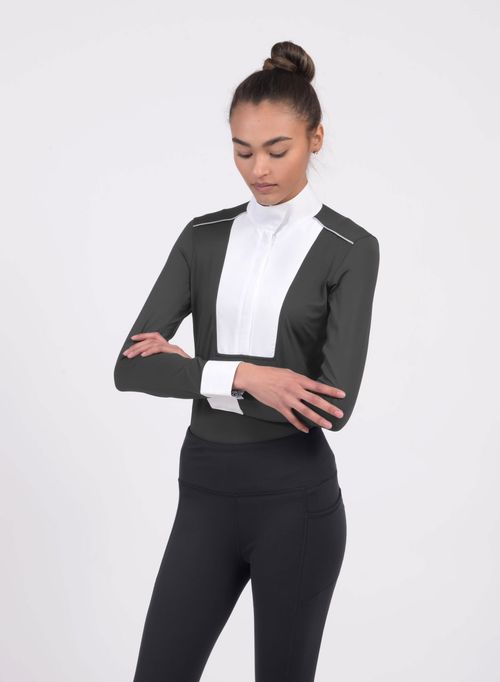 READY TO SHIP: Chestnut Bay Women's SkyCool Liberty Long Sleeve Show Shirt - XX Large - Raven (2023)