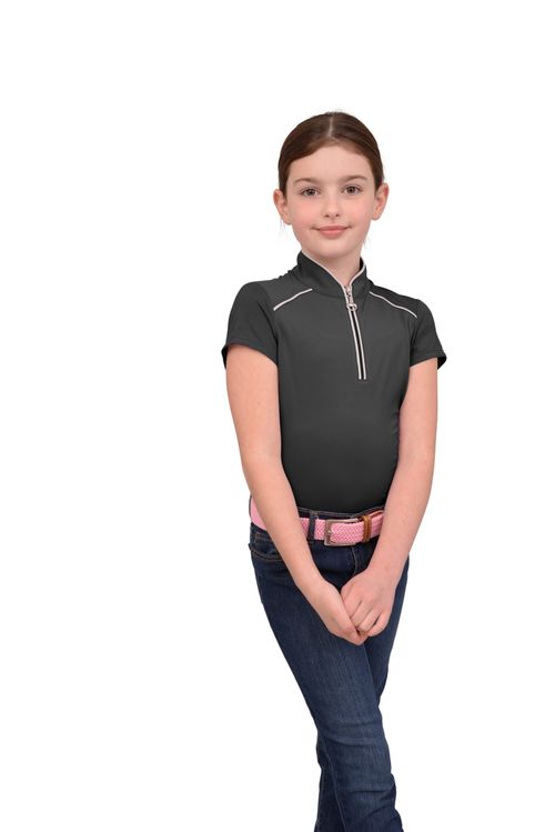 READY TO SHIP: Chestnut Bay Kids' Performance Rider SkyCool Sport Short Sleeve Shirt - Medium - Raven