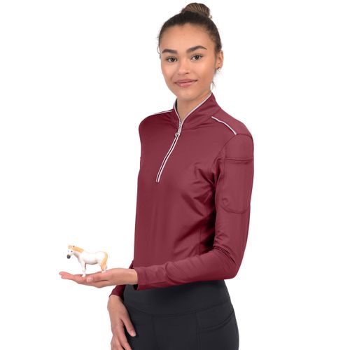 READY TO SHIP: Chestnut Bay Women's Performance Rider SkyCool Long Sleeve Shirt - XX Large - Barn Red (2023)