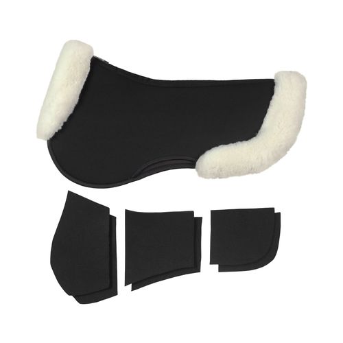 EquiFit Thin ImpacTeq Half Pad w/UltraWool and Shims - Black/Natural