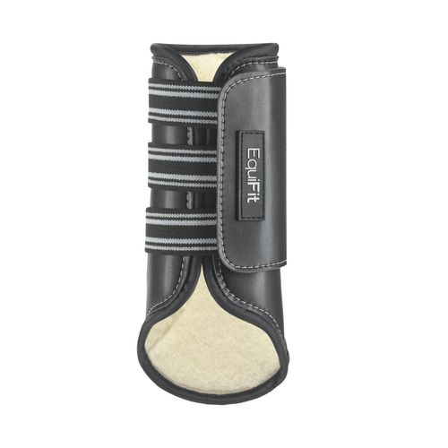 EquiFit MultiTeq Pony Front Boot w/SheepsWool ImpacTeq Liner - Black/Natural