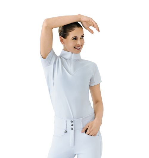 Romfh Women's 1/4 Zip Short Sleeve Zip Sun Shirt - White