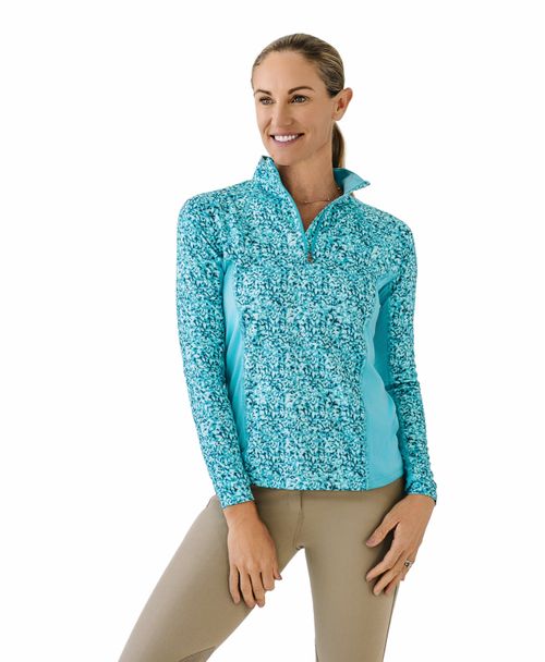 Ovation Women's 1/4 Zip Long Sleeve Printed Sun Shirt - Peaceful Retreat