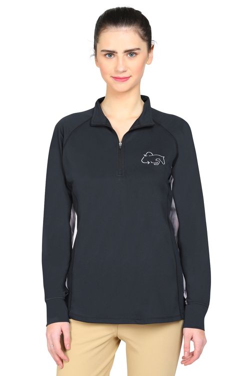 TuffRider Women's EcoRider Denali Sport Shirt - Black Beauty/Grey