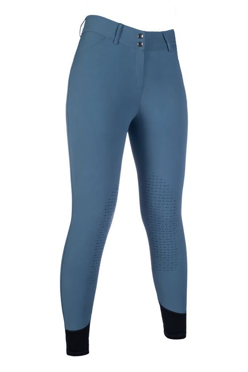 HKM Women's Tampa Silicone Knee Patch Breeches - Smokey Blue