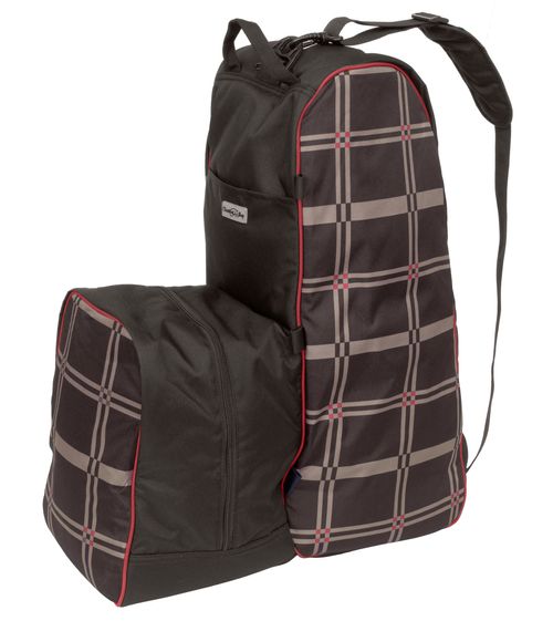 Chestnut Bay Quilted Lined Boots Helmet Carry All - Riverton Plaid