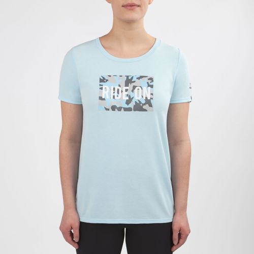 READY TO SHIP: Irideon Women's RIDE ON Camo Swing Tee - X Small - Energy Blue