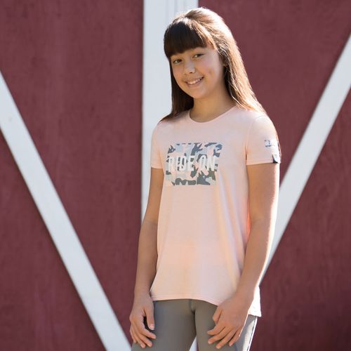 READY TO SHIP: Irideon Kids' RIDE ON Camo Swing Tee - Medium - Radiant Peach