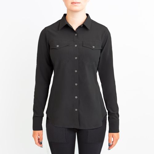 READY TO SHIP: Irideon Women's Aspen Long Sleeve Trail Shirt - X Small - Black