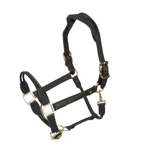 Shires Velociti Lusso Soria Control Leather Headcollar - Black