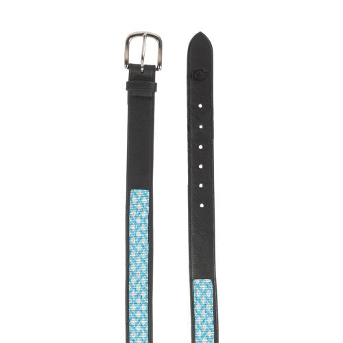 Equinavia Women's Estelle Hand Beaded Belt - Black/Forever Blue