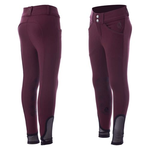 Equinavia Kids' Greta Silicone Knee Patch Breeches - Fig Purple/Brown