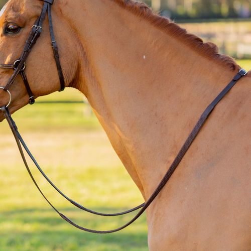 Equinavia Saga Flexi Rubber Reins - Chocolate Brown
