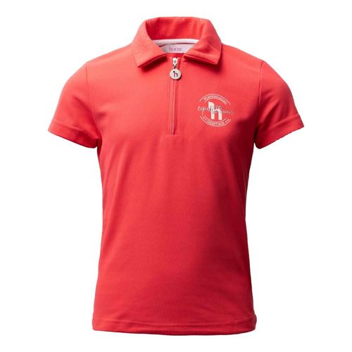 Horze Kids' Fay Polo Shirt - Diva Pink