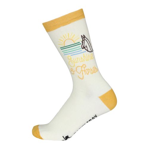 Dapplebay Women's Knit Crew Socks - Sunshine & Horses
