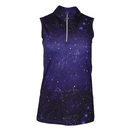 Dapplebay Women's 1/4 Zip Sleeveless Shirt - Navy Constellation