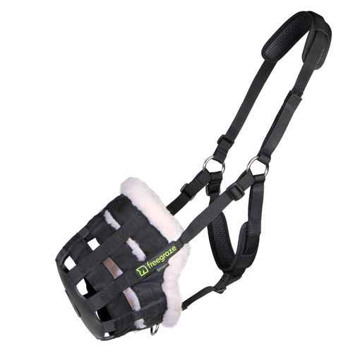 BARGAIN: Shires FreeGraze Deluxe Comfort Grazing Muzzle - Pony - Black