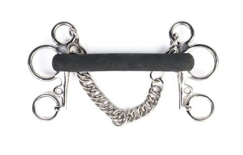 BARGAIN: Shires Tom Thumb Rubber Mouth Pelham Bit - 5.5in