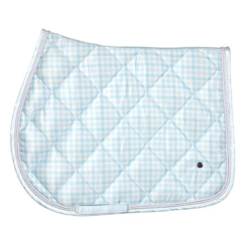 Dapplebay Gingham Jump Saddle Pad - Blue/White