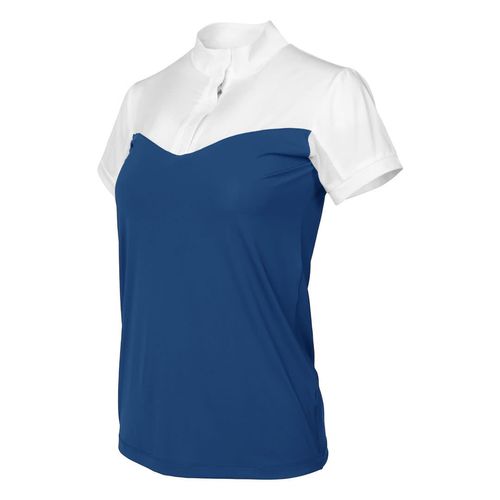 Dapplebay Women's 1/4 Zip Short Sleeve Show Top - White/Navy