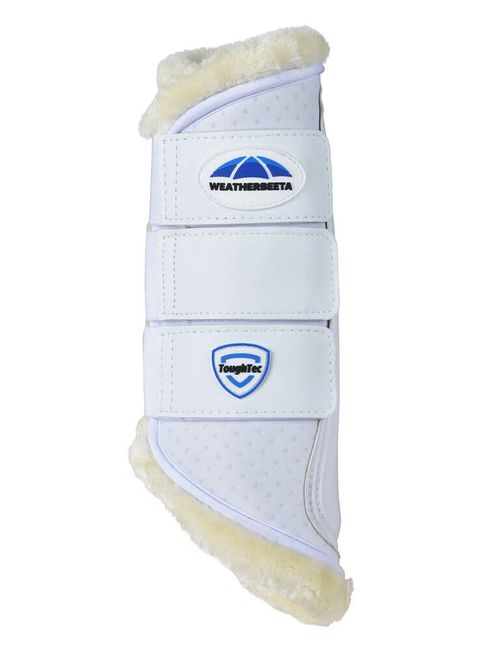 Weatherbeeta Tough-Tec Comfy Fleece Brushing Boots - White/White