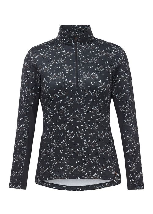 Kerrits Women's In The Zone Coolcore Long Sleeve Shirt - Black Happy Herds