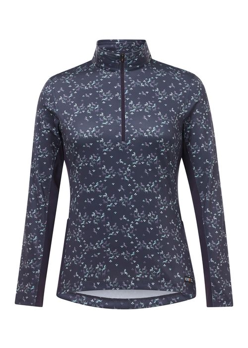 Kerrits Women's In The Zone Coolcore Long Sleeve Shirt - Plumnoir Happy Herds