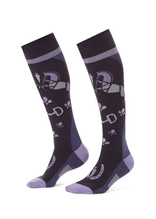 Kerrits Kids' Happy Horse Wool Knee-Hi Socks - Plumnoir