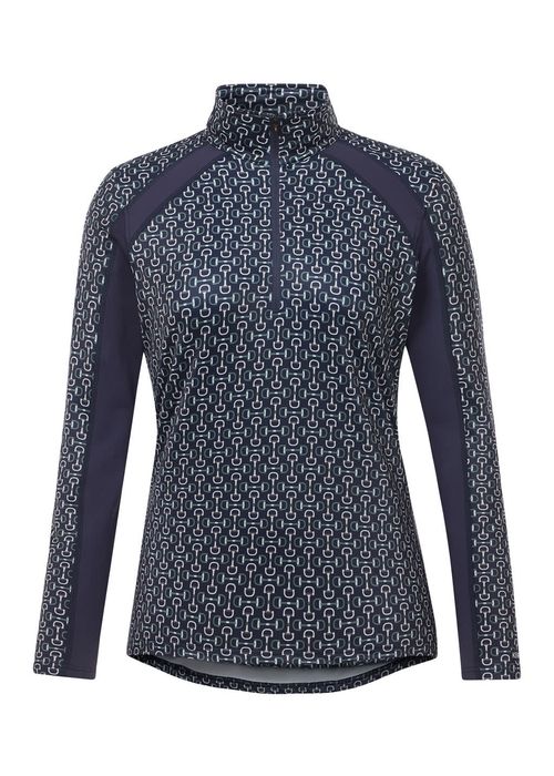 Kerrits Women's First Level Quarter Zip Fleece Tech Top - Galaxy Blue Bit of Color