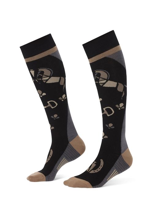 Kerrits Kids' Happy Horse Wool Knee-Hi Socks - Black
