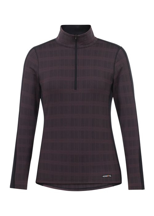 Kerrits Women's Stretch Plaid Quarter Zip Top - Black Plaid