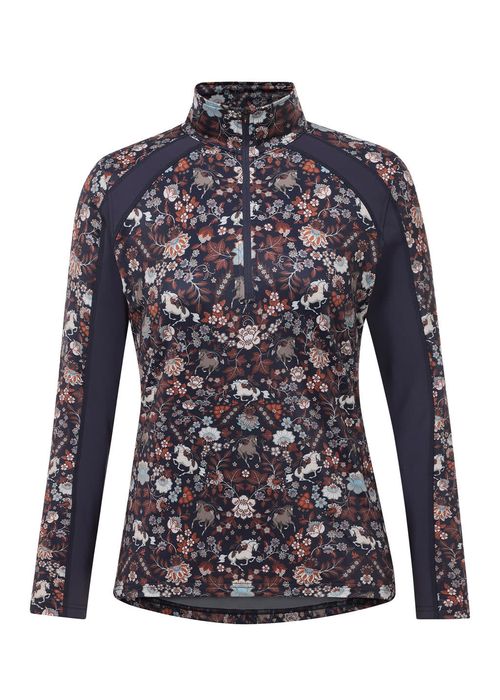 Kerrits Women's First Level Quarter Zip Fleece Tech Top - Galaxy Blue Fairy Tails