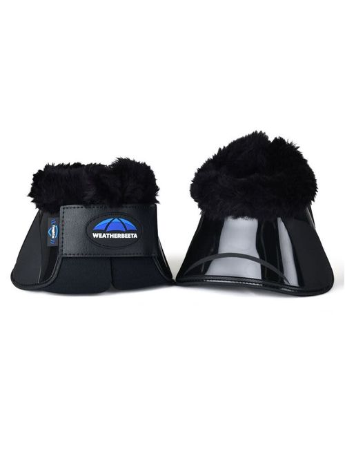 Weatherbeeta Tough-Tec Impact Fleece Trim Bell Boots - Black/Black