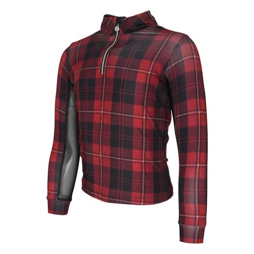 Dapplebay Kids' 1/4 Zip Long Sleeve Shirt - Red Holiday Plaid