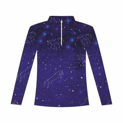 Dapplebay Kids' Constellation 1/4 Zip Long Sleeve Shirt - Navy