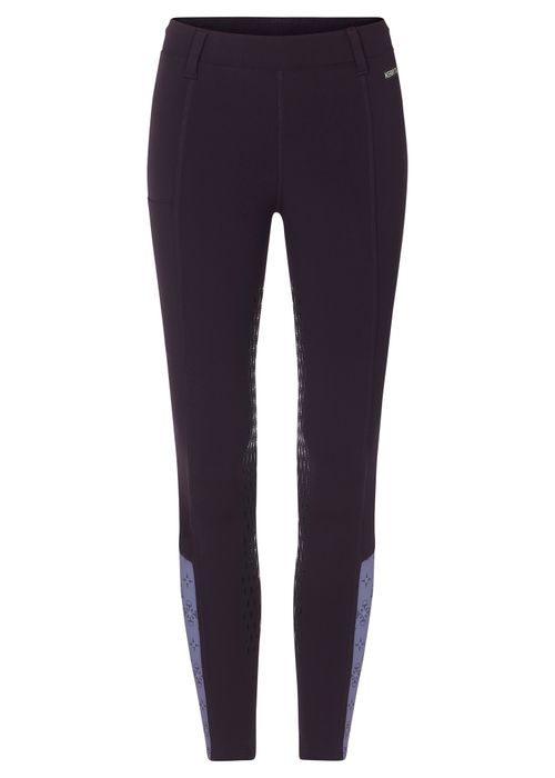 Kerrits Kids' Thermo Tech Printed Tights - Plumnoir/Violet Dawn Horse Quadrille
