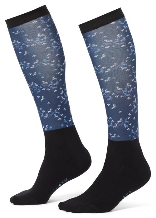 Kerrits Kids' Dual Zone Boot Socks - Lapis Happy Herds
