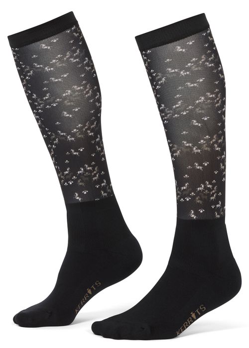 Kerrits Women's Dual Zone Boot Socks - Black Happy Herds