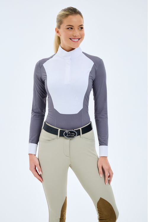 RJ Classics Women's Liv Long Sleeve Show Shirt - Grey Weave