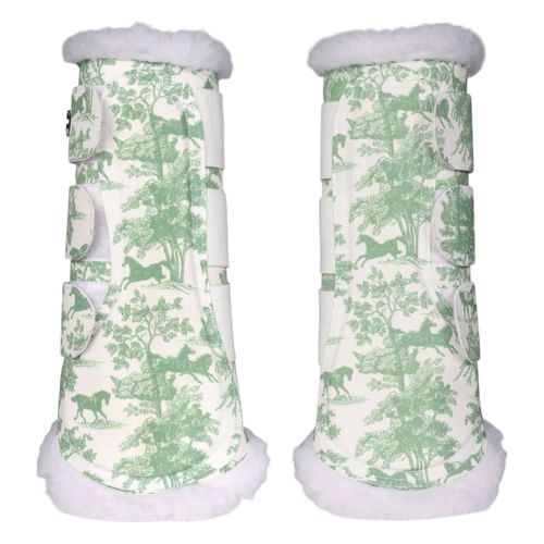 Dapplebay Brush Boots - Green Equestrian Toile