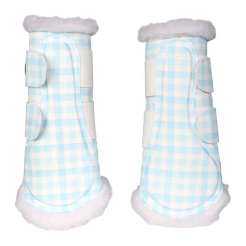 Dapplebay Brush Boots - Blue Gingham