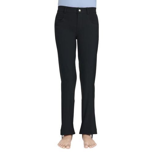 TuffRider Kids' Front Zip Silicon Knee Patch Kentucky Jods - Black